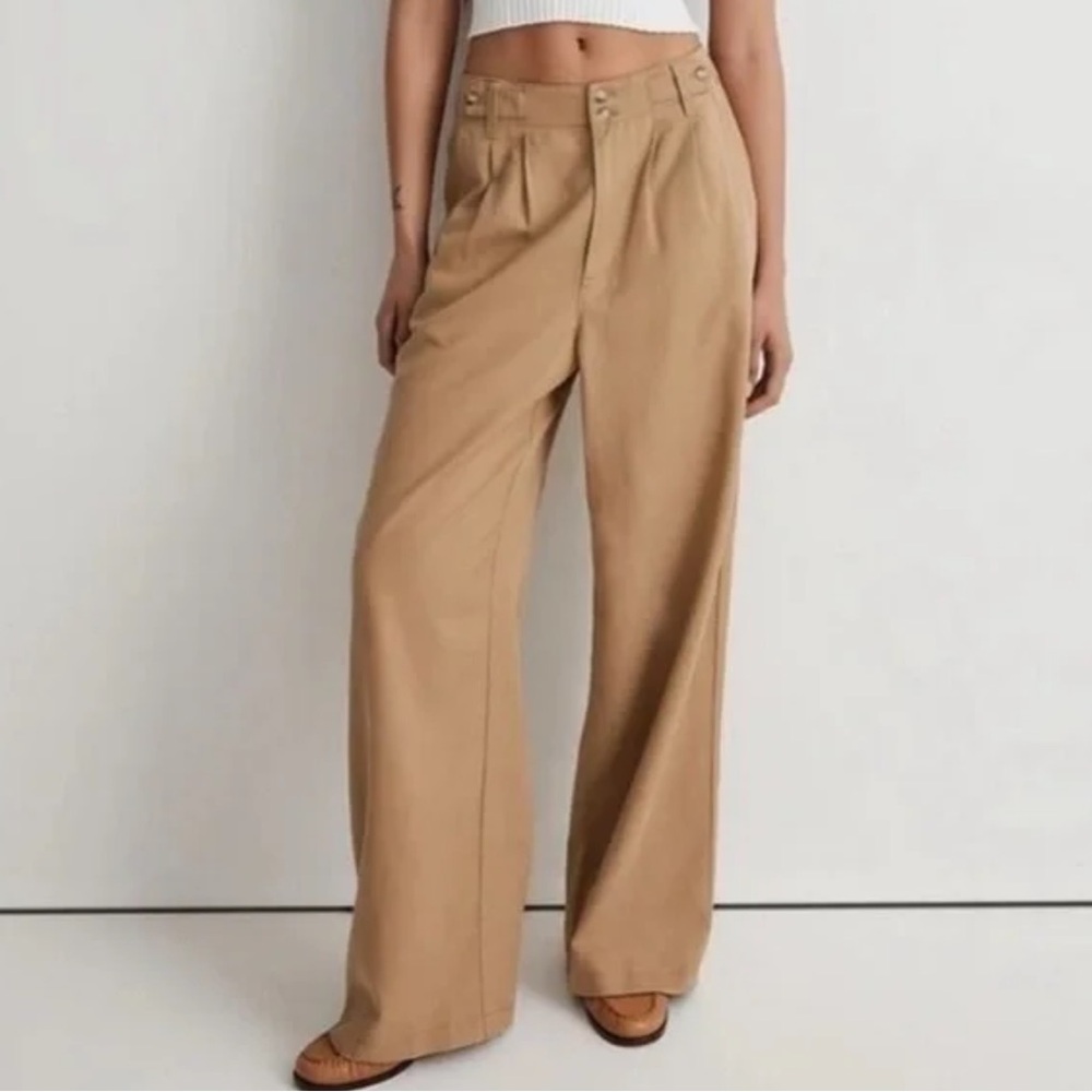 Madewell Wide Leg Pants in Tan